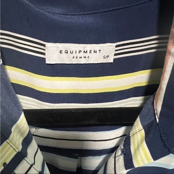 Equipment Silk Striped Button Front Dress In Excellent Pre Loved Condition - Picture 5 of 5